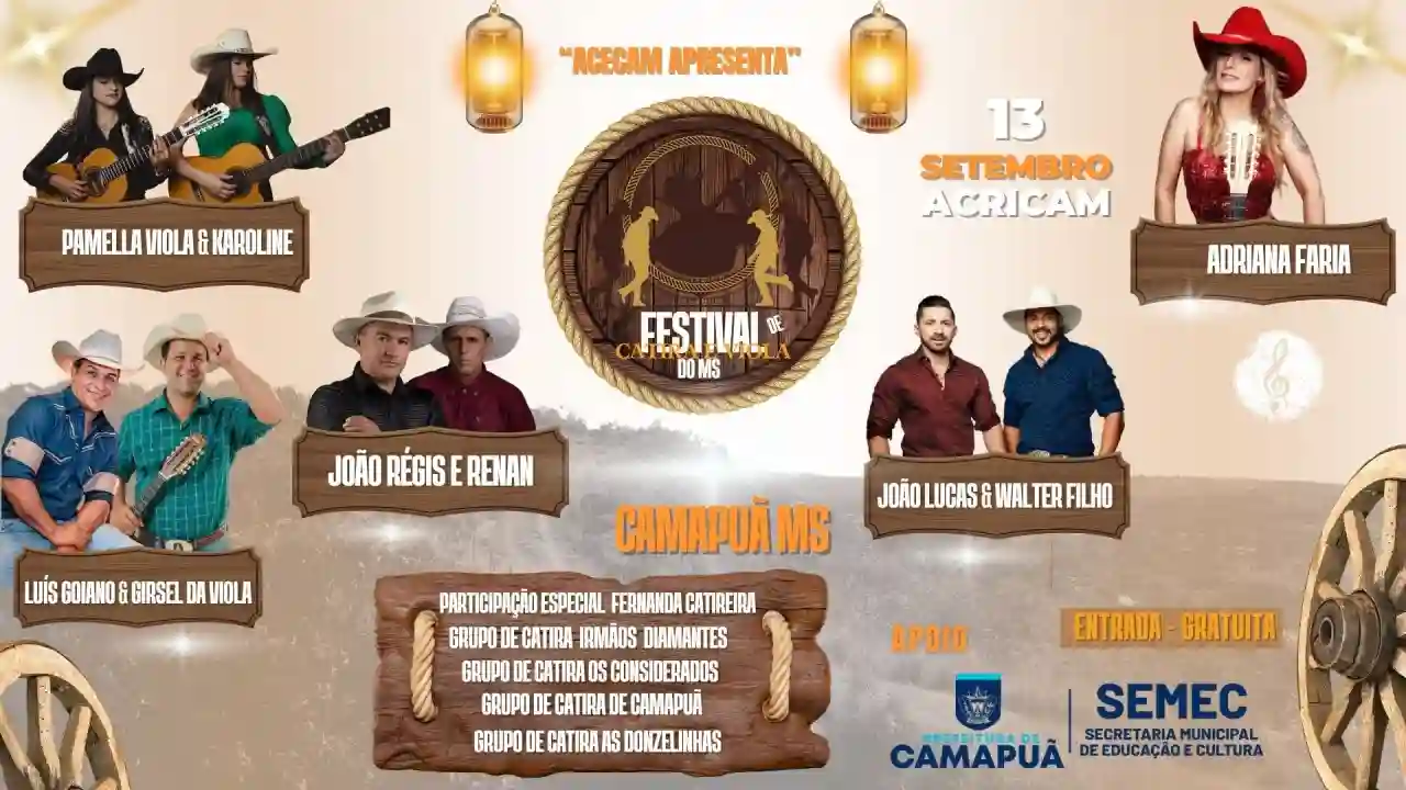 2ª Edição do Festival de Catira e Viola de MS Acontece em Camapuã em Setembro