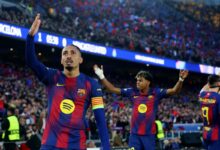 Raphinha marca dois em goleada do Barcelona na Liga dos Campeões