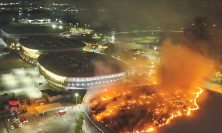 Incêndio não atinge pista do Velódromo Olímpico no Rio