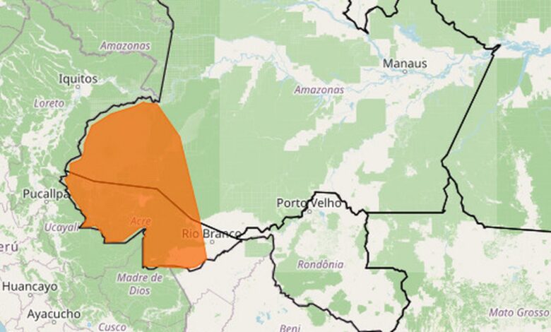 Inmet emite alerta laranja para chuvas em municípios do Acre