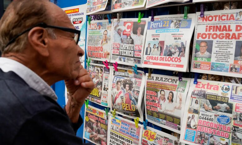 Eleição no Peru: Sanchéz a frente de Fujimori por apenas 19 mil votos