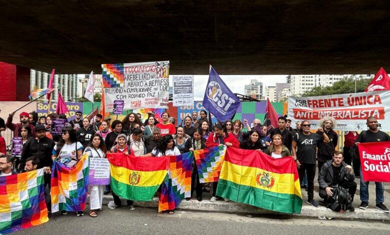Ato em São Paulo presta solidariedade a protestos na Bolívia