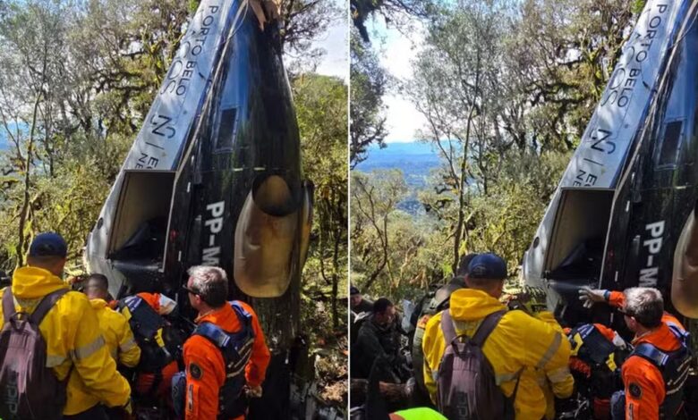 Corpos de vítimas de queda de helicóptero em SC são liberados